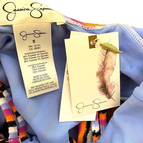 JESSICA Simpson Contemporary Got the Groove Double Strap Plunge One Piece Swim - Picture 9 of 12